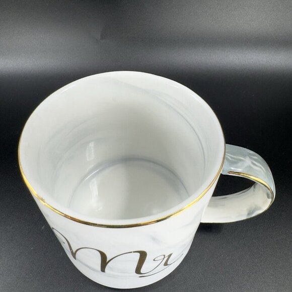 Mr & Mrs Coffee Mug Cup Set Ceramic Marble Coloring Gold Edges Wedding Gift Mugs - Picture 9 of 13